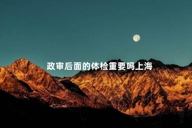 政审后面的体检重要吗上海