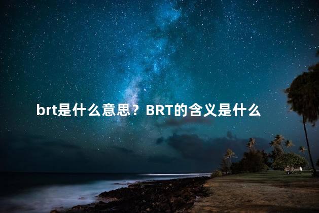 brt是什么意思？BRT的含义是什么？