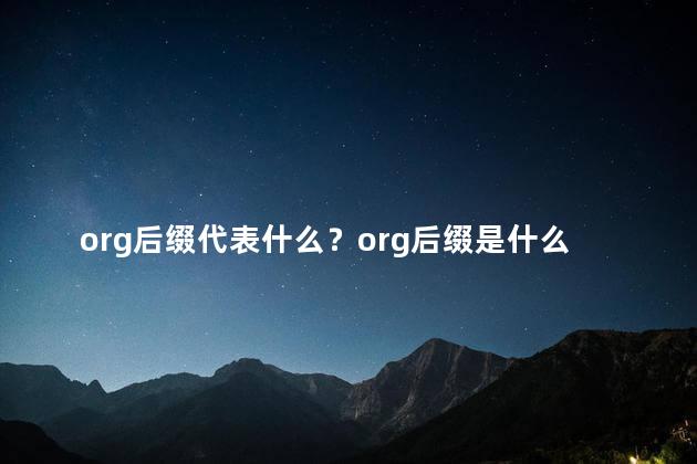 org后缀代表什么？org后缀是什么？指南来了，网站编辑让你明白所有的答案！