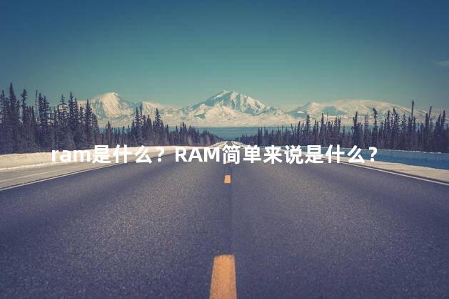 ram是什么？RAM简单来说是什么？