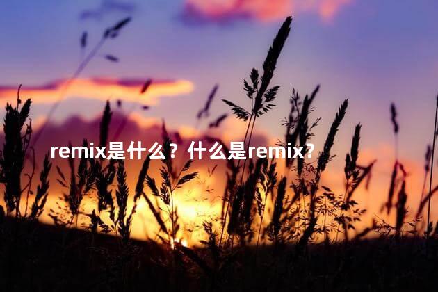 remix是什么？什么是remix？解析一下这一概念