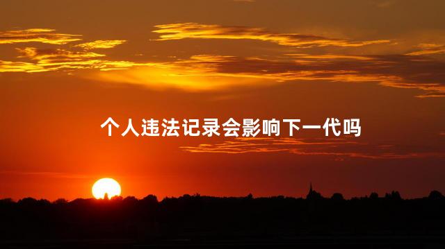个人违法记录会影响下一代吗