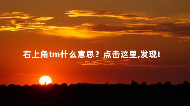 右上角tm什么意思？点击这里，发现tm标识真正的含义，啪啪打脸！