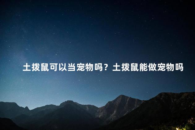 土拨鼠可以当宠物吗？土拨鼠能做宠物吗？