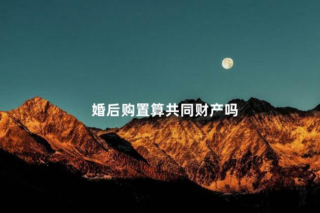 婚后购置算共同财产吗