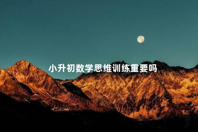 小升初数学思维训练重要吗
