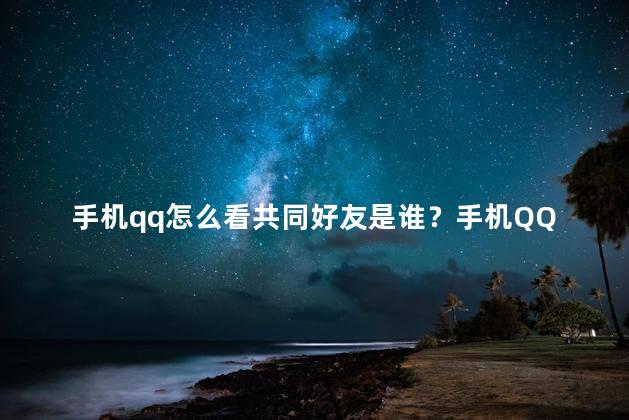 手机qq怎么看共同好友是谁？手机QQ查看共同好友方法