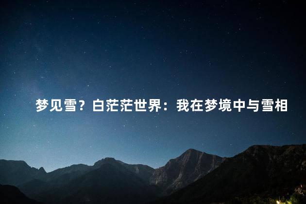 梦见雪？白茫茫世界：我在梦境中与雪相见