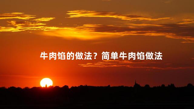 牛肉馅的做法？简单牛肉馅做法