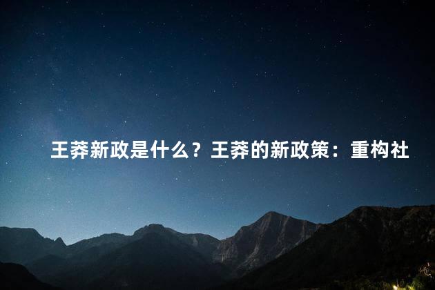 王莽新政是什么？王莽的新政策：重构社会秩序