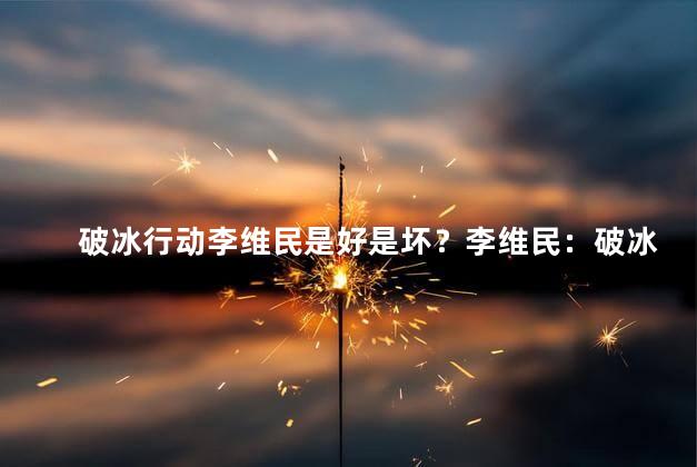 破冰行动李维民是好是坏？李维民：破冰行动中的关键人物