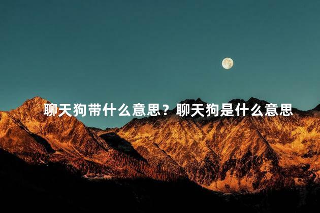 聊天狗带什么意思？聊天狗是什么意思