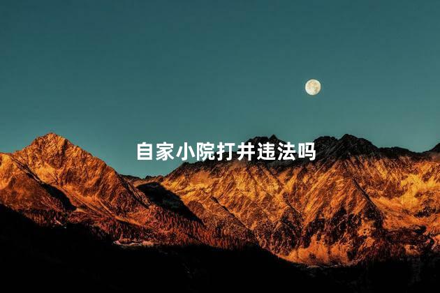 自家小院打井违法吗