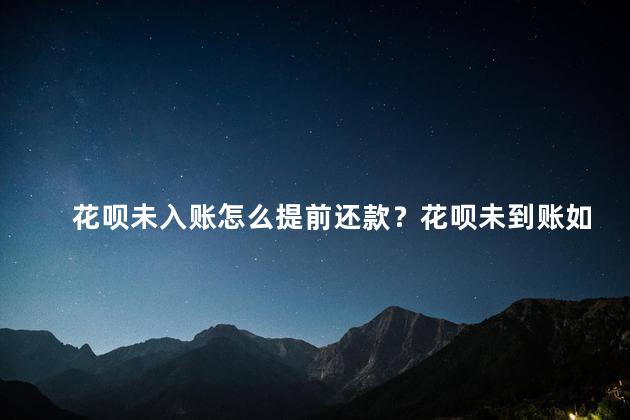 花呗未入账怎么提前还款？花呗未到账如何提前还款