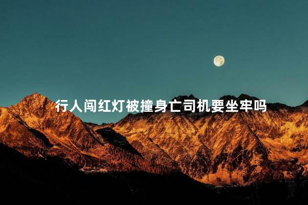 行人闯红灯被撞身亡司机要坐牢吗，有人闯红灯被撞死了要坐牢吗