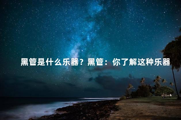 黑管是什么乐器？黑管：你了解这种乐器吗？