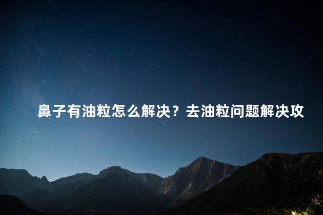 鼻子有油粒怎么解决？去油粒问题解决攻略